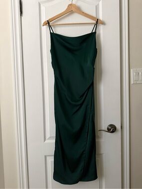 Emerald Green Cowl Neck Slip Dress